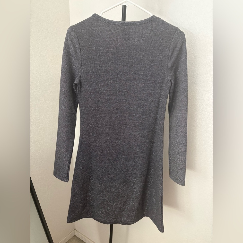 GAP Charcoal Gray Shimmer Ribbed Knit Dress - Picture 4 of 7